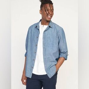 Old Navy Regular-Fit Chambray Everyday Non-Stretch Shirt